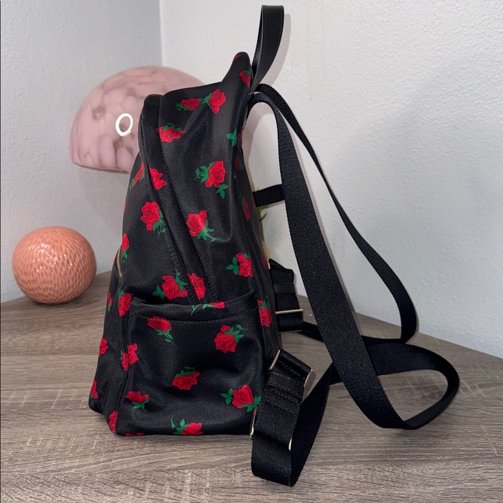 Kate Spade Black Rose Pattern Backpack - Picture 5 of 14